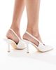 SEQWL SEQWL Salado ruched detailing slingback heels in white-Gray - 4