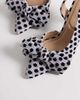 SEQWL SEQWL Salado slingback block heeled shoes with bow detailing in black/silver polka dots - 3