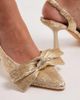 SEQWL SEQWL Salado slingback heeled pumps with bow detailing in gold - 4