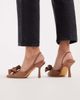 SEQWL SEQWL Salado slingback heeled pumps with bow detailing in tan-Brown - 3