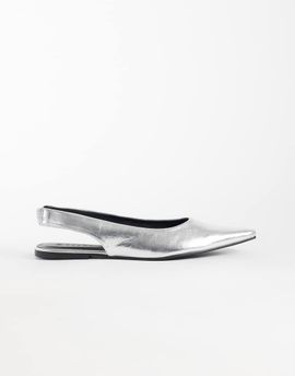 SEQWL SEQWL Scar sling back pointed ballet flats in silver