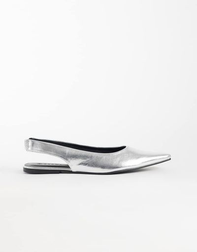 SEQWL SEQWL Scar sling back pointed ballet flats in silver
