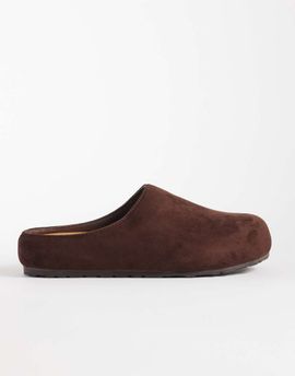 SEQWL SEQWL Simba faux suede clogs in chocolate brown
