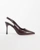 SEQWL SEQWL sling back pointed stiletto heeled shoes in brown faux leather - 1