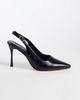 SEQWL SEQWL slingback pointed stiletto heel shoes in black faux leather - 1