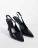 SEQWL SEQWL slingback pointed stiletto heel shoes in black faux leather - 2