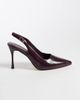 SEQWL SEQWL slingback pointed stiletto heel shoes in burgundy faux leather-Red - 1