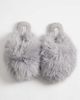 SEQWL SEQWL Smarties fluffy pom pom slippers in gray - 2
