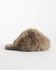 SEQWL SEQWL Smarties fluffy pom pom slippers in mink-Neutral - 1