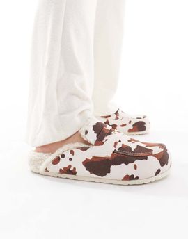 SEQWL SEQWL Soda fur lined mules in cow-Brown