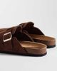 SEQWL SEQWL Soda slip on mule clogs with buckle trim in dark tan-Brown - 3