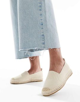 SEQWL SEQWL soft slip on espadrilles in cream-White