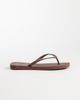 SEQWL SEQWL square toe sim flip flops in brown - 3