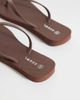 SEQWL SEQWL square toe sim flip flops in brown - 4