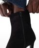 SEQWL SEQWL Starburst kitten heel sock boots in suedette black - 3