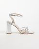 SEQWL SEQWL strappy barely there block heel sandals in silver - 1