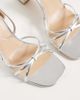 SEQWL SEQWL strappy barely there block heel sandals in silver - 2