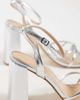 SEQWL SEQWL strappy barely there block heel sandals in silver - 3