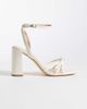 SEQWL SEQWL strappy barely there block heeled sandals in white - 1