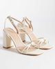 SEQWL SEQWL strappy barely there block heeled sandals in white - 2