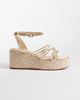 SEQWL SEQWL strappy espadrille wedge sandals in gold - 1