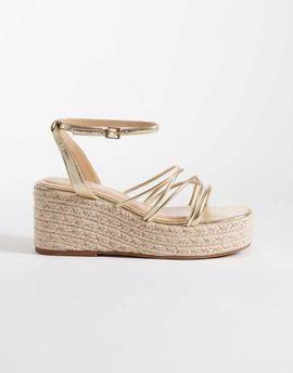 SEQWL SEQWL strappy espadrille wedge sandals in gold