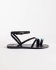 SEQWL SEQWL strappy flat sandals with toe embellishment in black - 1