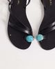 SEQWL SEQWL strappy flat sandals with toe embellishment in black - 2
