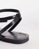 SEQWL SEQWL strappy flat sandals with toe embellishment in black - 4