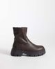 SEQWL SEQWL Twirl chunky sock boots in brown-White - 1