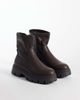 SEQWL SEQWL Twirl chunky sock boots in brown-White - 2