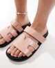SEQWL Wide Fit SEQWL Kidman Wide Fit sandals with straps in faux leather pink - 4