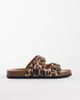 SEQWL Wide Fit SEQWL Olsen Wide Fit double buckle flat sandals in leopard-Multi - 1