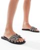 SEQWL Wide Fit SEQWL Stork Wide Fit flat sandals in raffia black - 1