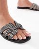 SEQWL Wide Fit SEQWL Stork Wide Fit flat sandals in raffia black - 2