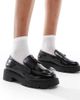 SEQWL Wide Fit SEQWL Wide Fit Alfa chunky loafers in black - 1