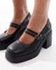 SEQWL Wide Fit SEQWL Wide Fit Audi strappy platform Mary Janes in black - 2