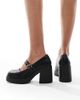 SEQWL Wide Fit SEQWL Wide Fit Audi strappy platform Mary Janes in black - 4
