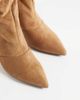 SEQWL Wide Fit SEQWL Wide Fit Benz faux suede slouchy knee high kitten heel boots in taupe-Neutral - 3