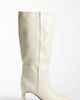 SEQWL Wide Fit SEQWL Wide Fit Benz knee high kitten heel boots in cream-White - 1