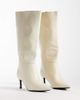 SEQWL Wide Fit SEQWL Wide Fit Benz knee high kitten heel boots in cream-White - 2