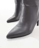 SEQWL Wide Fit SEQWL Wide Fit Benz knee high kitten heel boots in gray PU-Neutral - 4