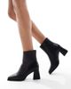 SEQWL Wide Fit SEQWL Wide Fit block heel mid ankle boots in black - 2