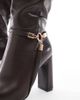 SEQWL Wide Fit SEQWL Wide Fit Boost buckle detail knee boots in chocolate-Brown - 2