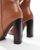 SEQWL Wide Fit SEQWL Wide Fit Boost stack heel knee boots in camel-Neutral - 2