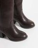 SEQWL Wide Fit SEQWL Wide Fit Byron pull on knee boots in brown - 3
