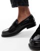 SEQWL Wide Fit SEQWL Wide Fit Cadilliac penny loafers in black - 3