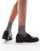 SEQWL Wide Fit SEQWL Wide Fit Cadilliac penny loafers in burgundy-Red - 4