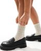 SEQWL Wide Fit SEQWL Wide Fit chunky penny loafers in black PU - 1
