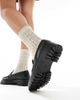 SEQWL Wide Fit SEQWL Wide Fit chunky penny loafers in black PU - 2